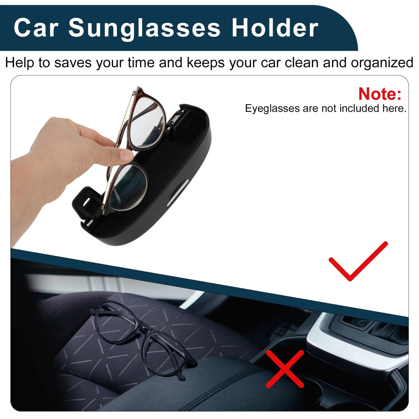 Sunglasses Case for Ford Puma MK2 ST Line X 2020-2025 ABS Black 1 Set