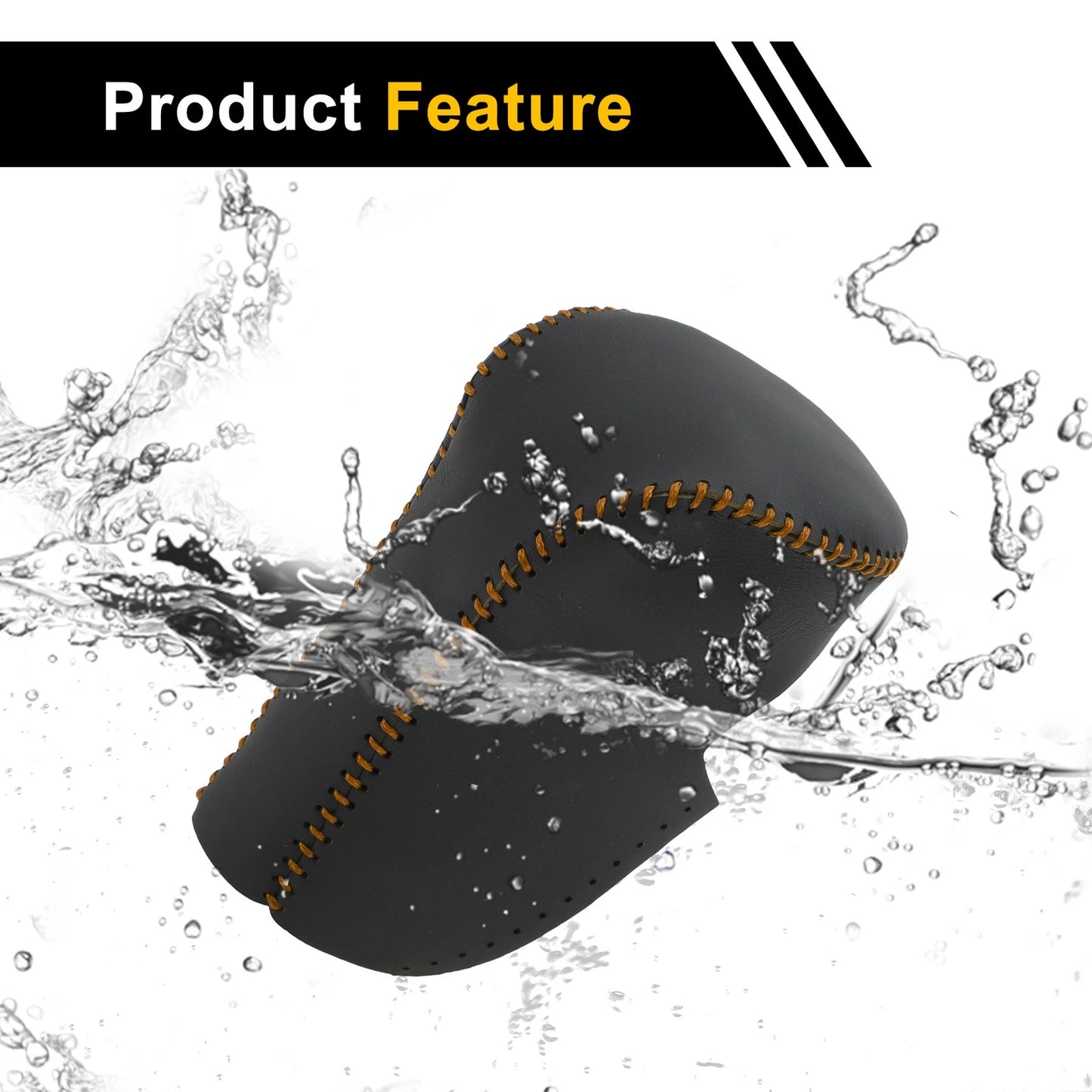 Black Brown Faux Leather Gear Shift Knob Cover for Honda Accord (2008-2012)