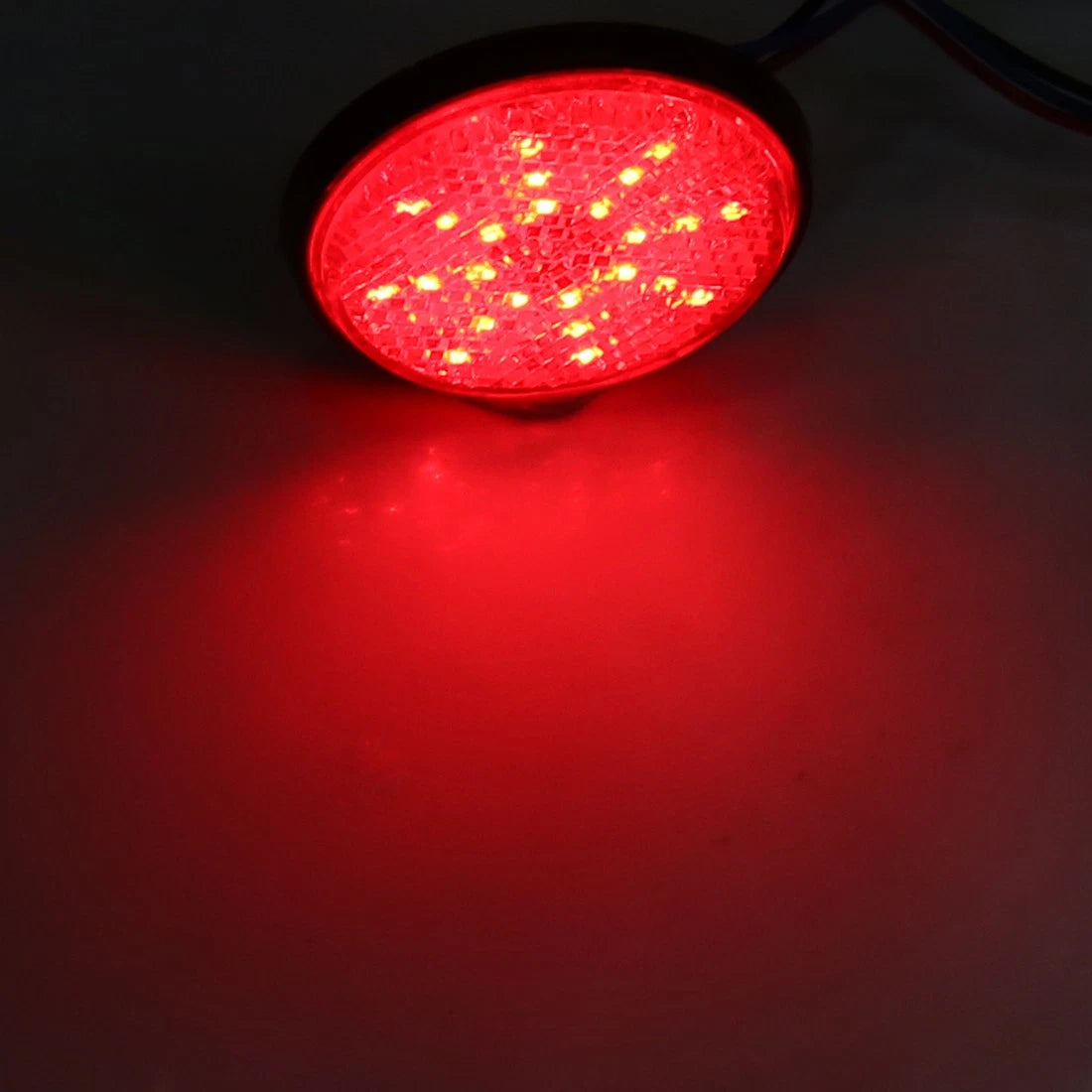 2Pcs Red LED Round Bolt-On Motorcycle Reflector Tail Signal for Motorcycle