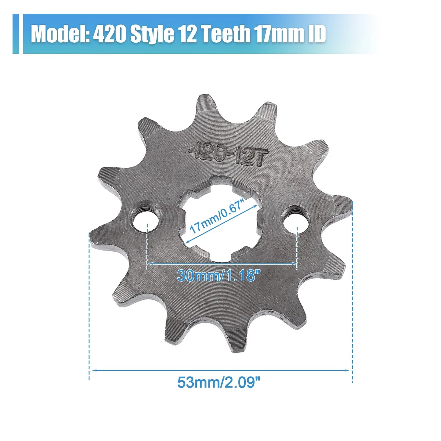 Front Engine Sprocket 12T 17mm ID for Dirt Pit Bike ATV