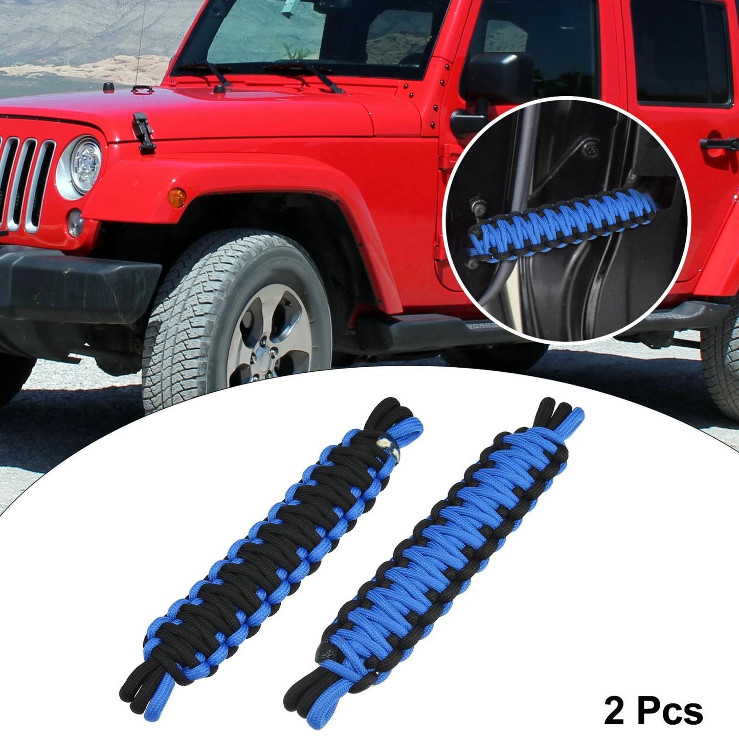 Nylon Door Limiting Check Straps for Wrangler TJ JL (1987-2021) Black Blue