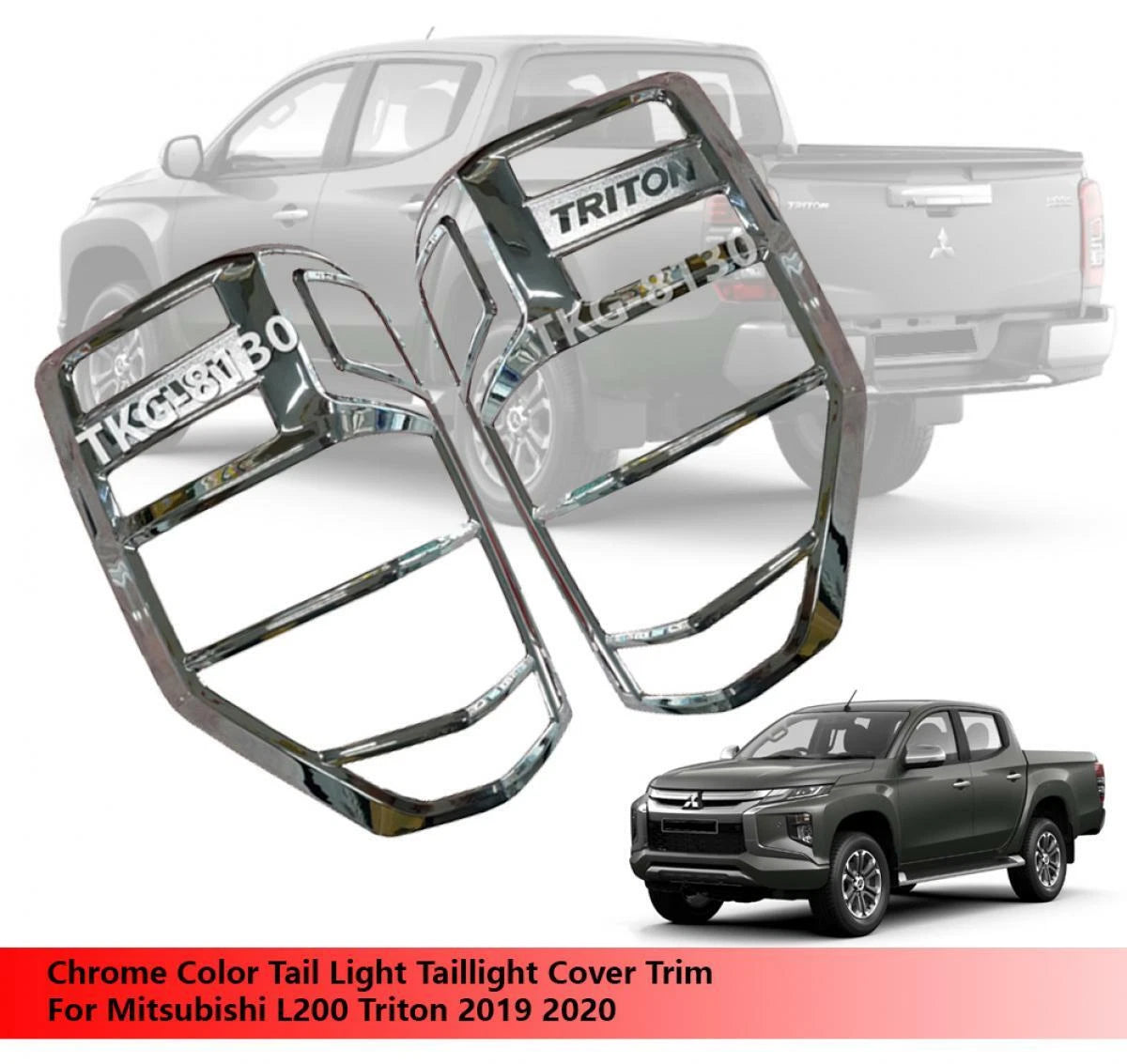 Chrome Taillight Covers for Mitsubishi L200 Triton (2019-2020)