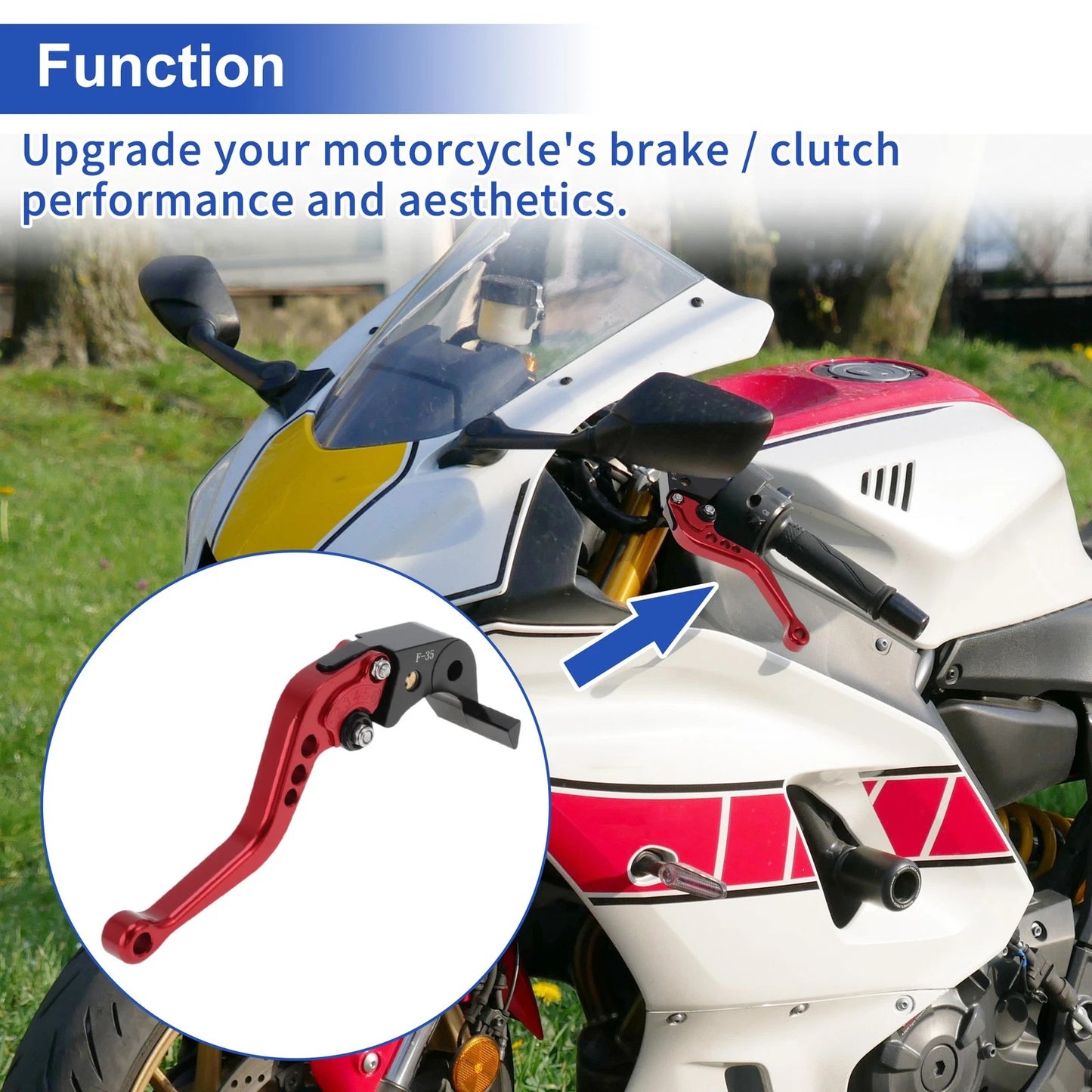 Brake Clutch Lever Aluminum Alloy Red for Yamaha R7 YZF-R7 (2021–2025)