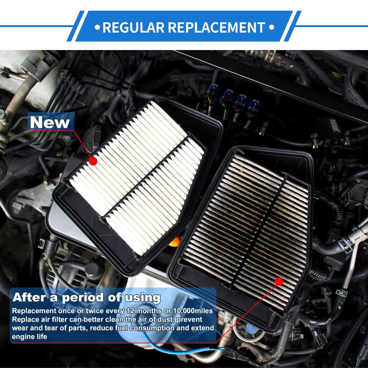 1 Pc Car Engine Air Filter for Toyota Camry 2.5L L4 (2010–2017)