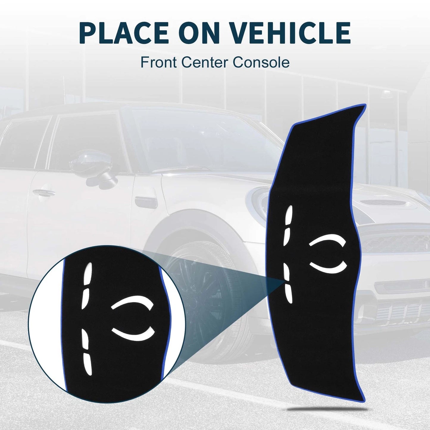 Dashboard Cover Mat for BMW Mini Cooper F55/F56 (2014-2024) Black Blue