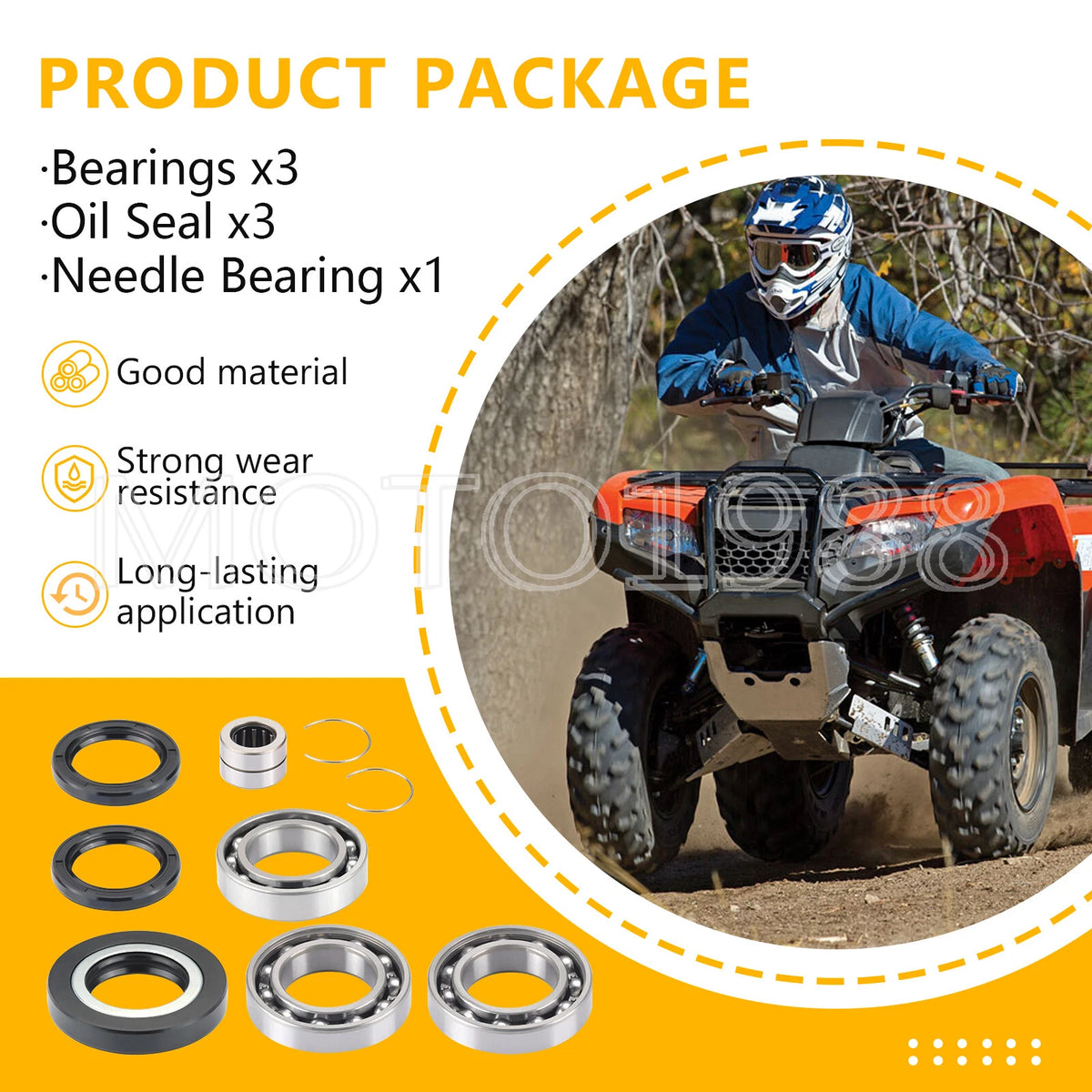 Rear Differential Bearing Seal Kit for Honda Rancher Foreman 420 (2009–2013)