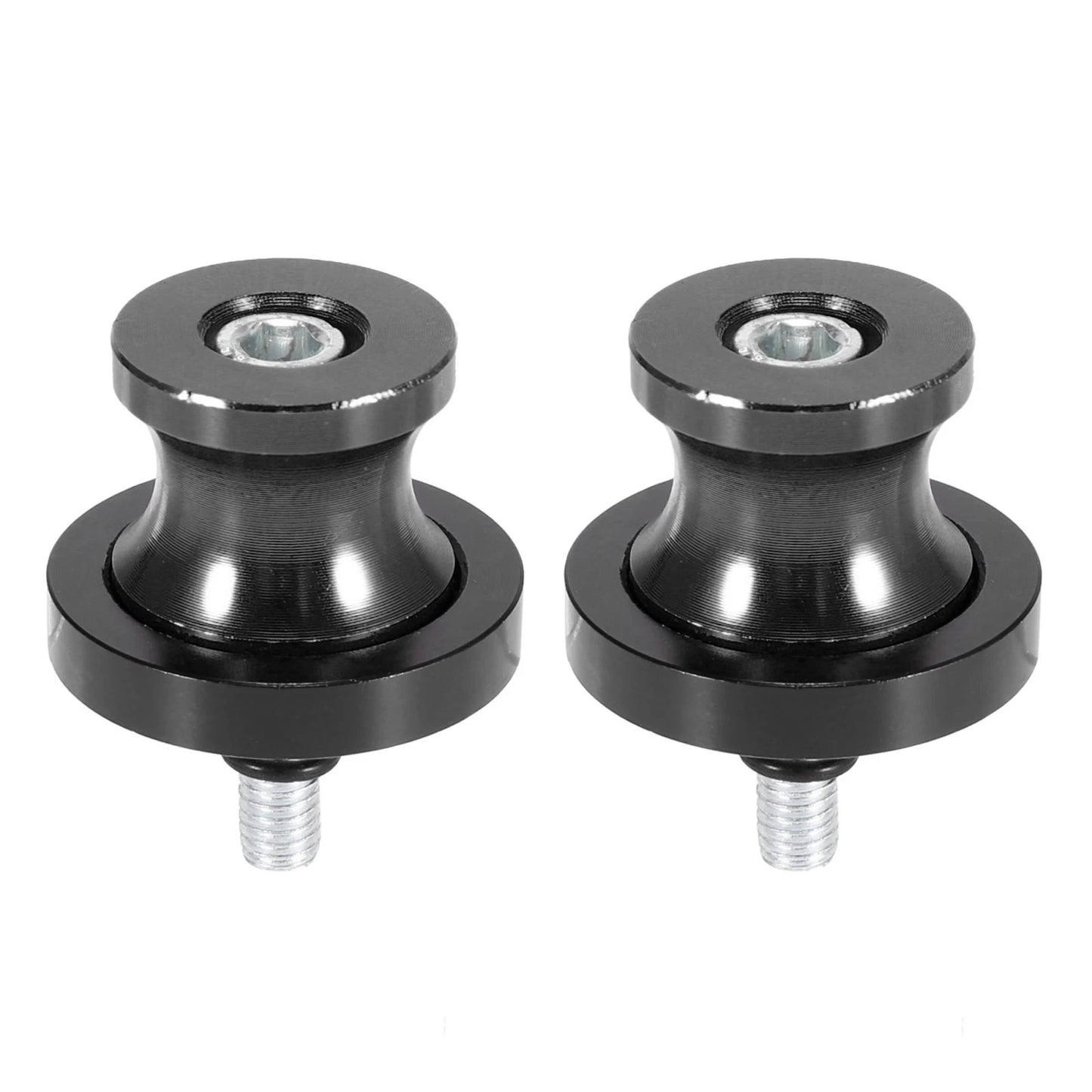 2 x 6mm M6x1.0 Black Swingarm Spools Sliders Stand for Yamaha
