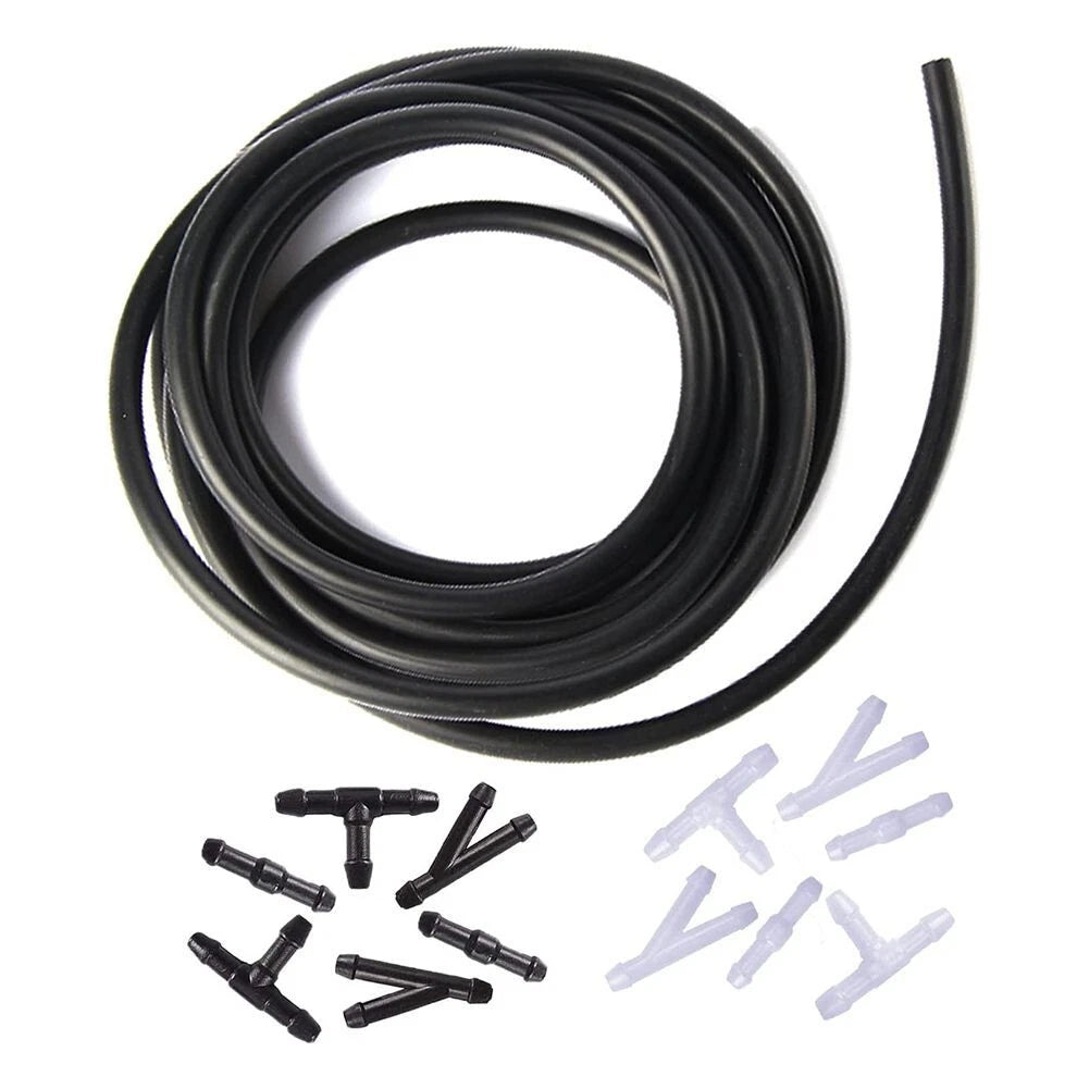 Windshield Wiper Washer Nozzle Hose Kit 4m 12 Connector Black/White