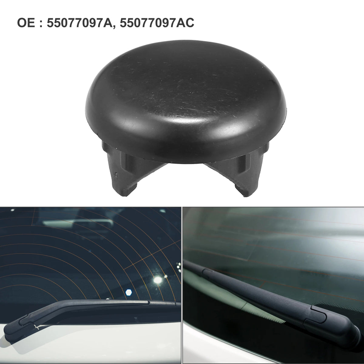 Rear Windshield Wiper Arm Nut Cover for Jeep Grand Cherokee (2001-2004) Black
