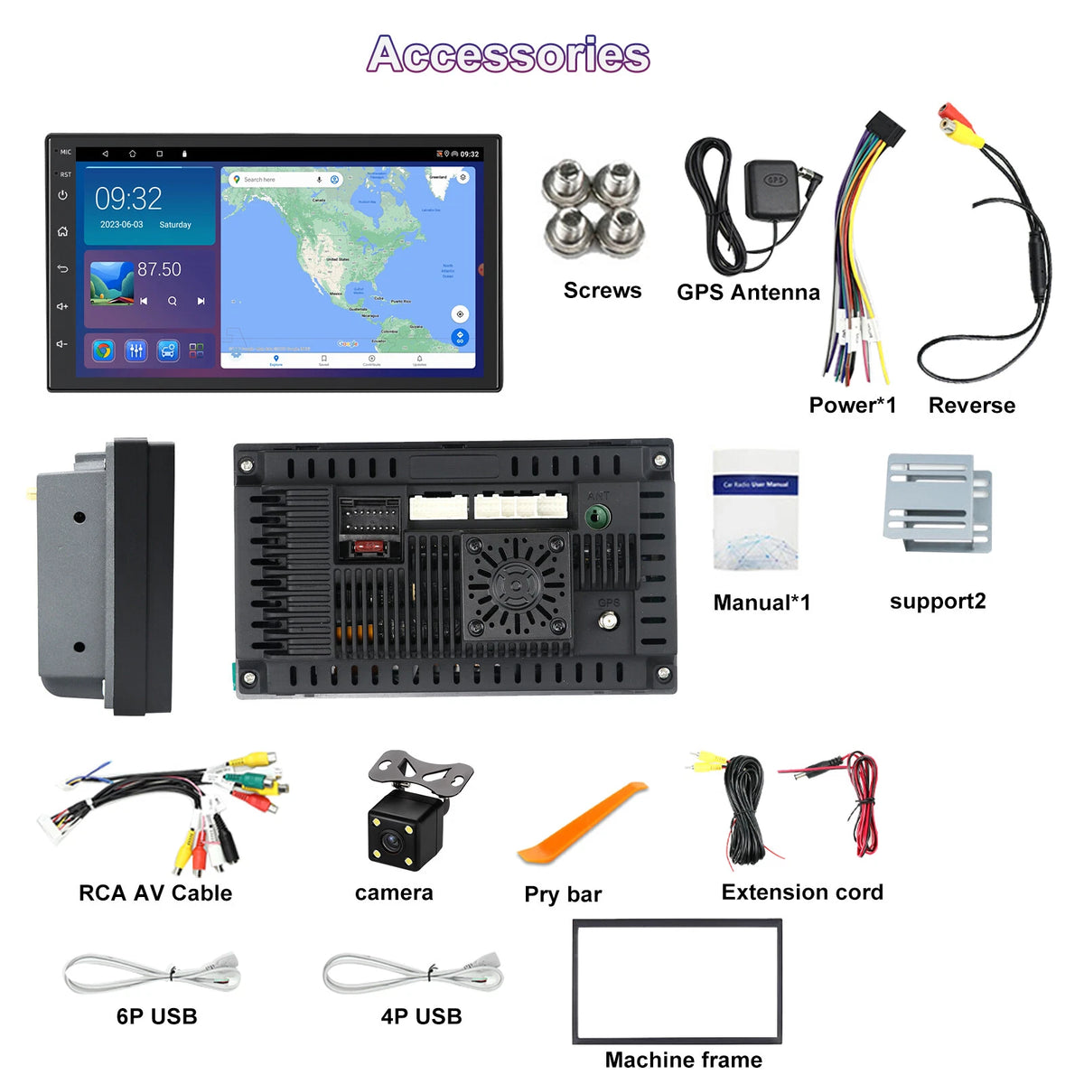 7" Wireless Carplay Android Auto Stereo for Toyota Hilux (1989-2004)