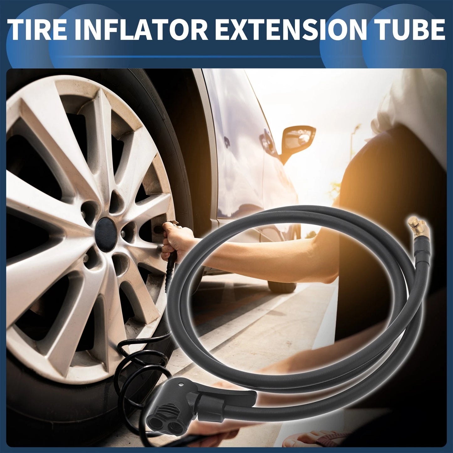 Inflator Extension Tube 51.18in M8x0.8 0.305in x32TPI for Car Motorcycle