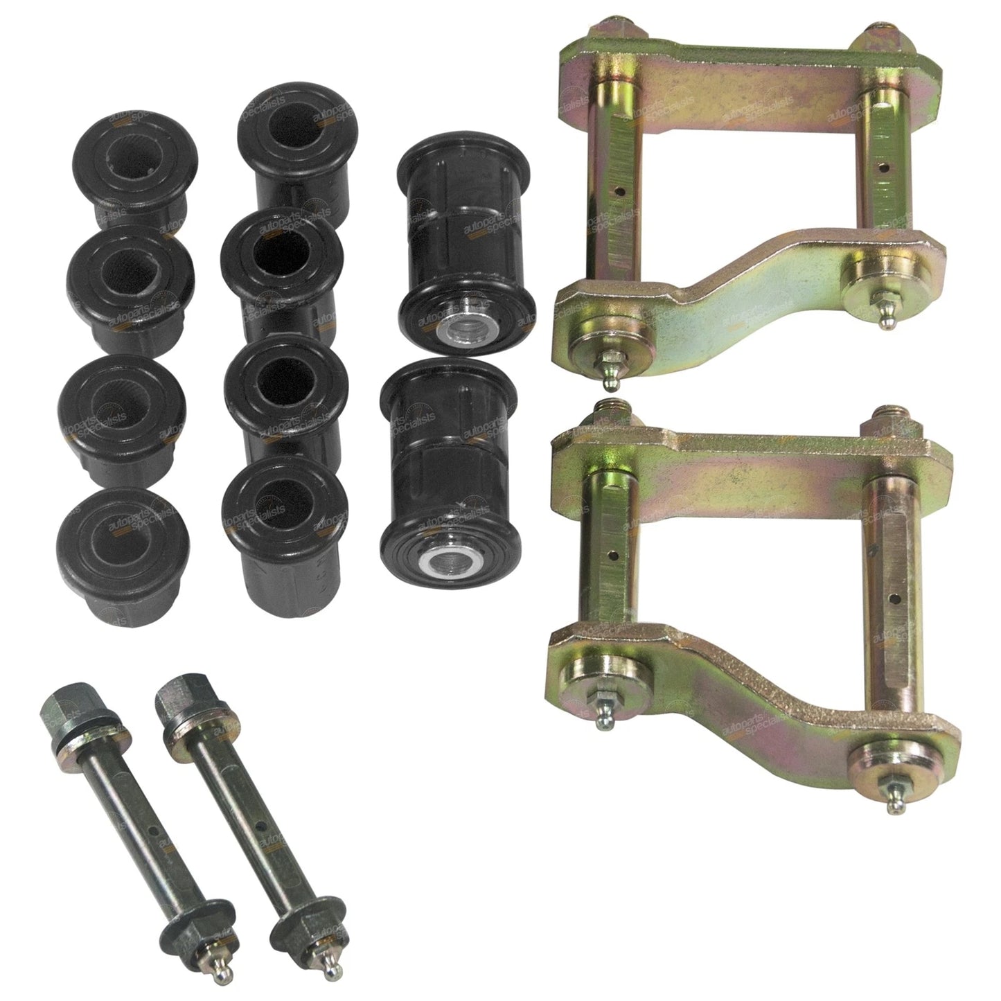 Greasable Shackle Pin & Bush Kit Rear Leaf Spring for Navara D40 (2006-2013)