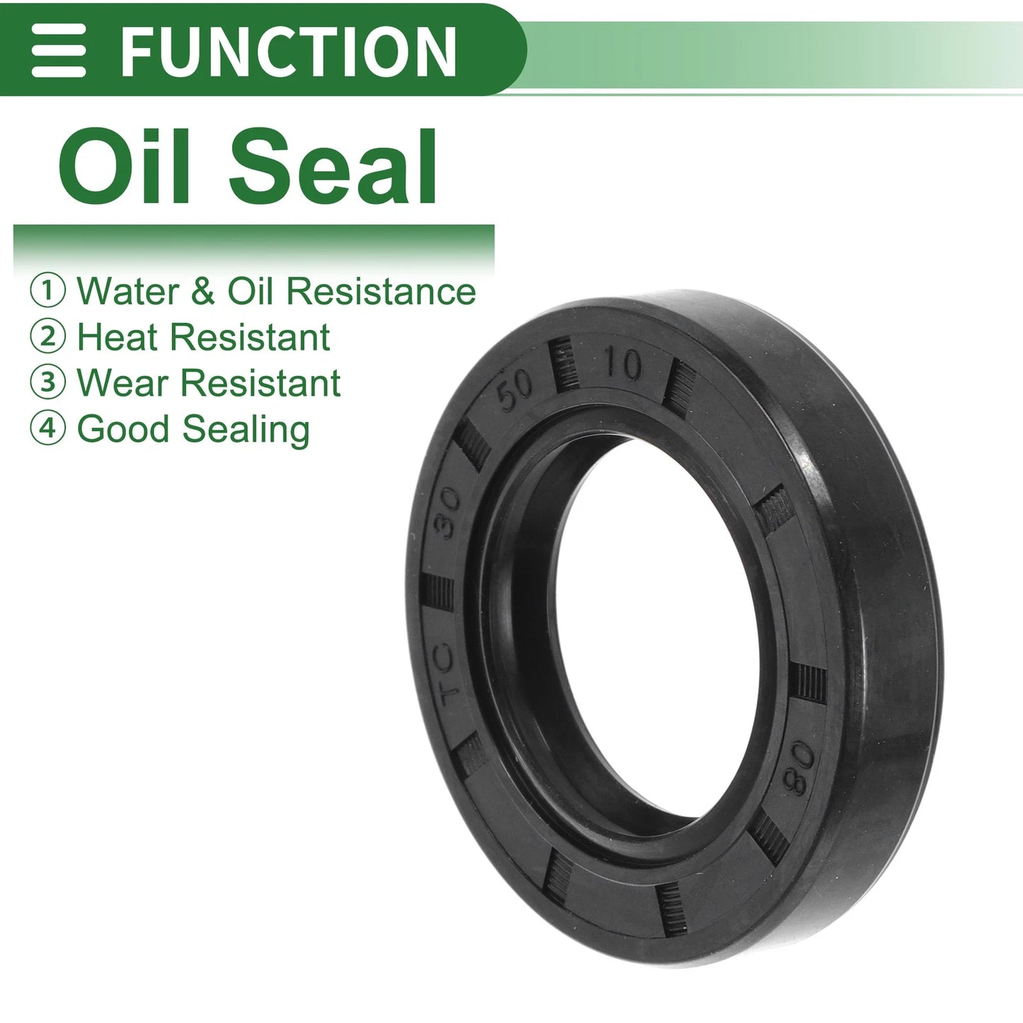 Oil Seal / 30x50x10mm / Seal Ring Rotary Shaft Seal NBR Rubber Black 5 Pcs
