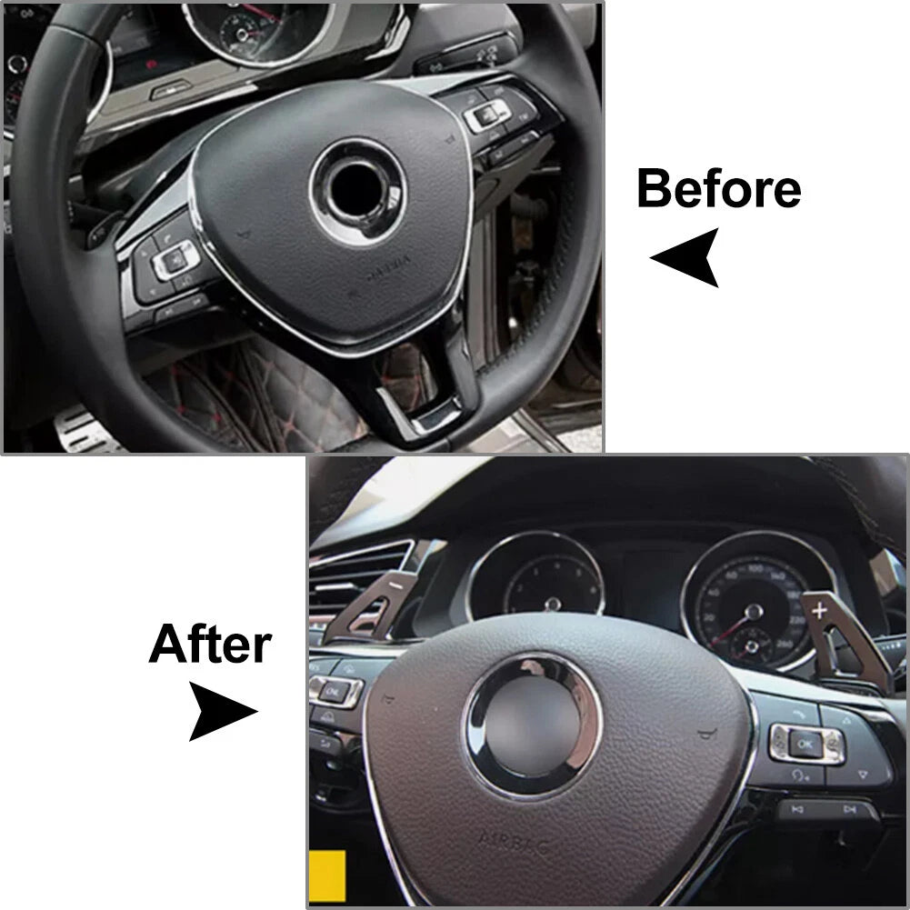 Black Steering Wheel Paddle Shifter Extensions for VW Golf, Atlas, Sharan, Touareg (2020-2023)