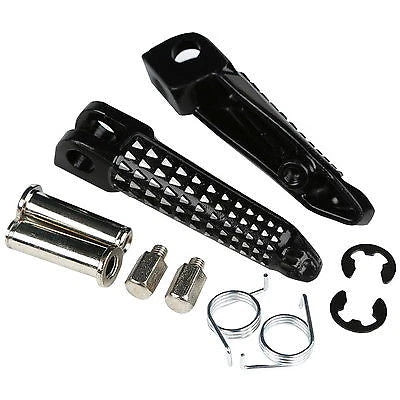 Black/Silver Front Footrest Pegs for Kawasaki ZX6R ZX10R (2003-2013)