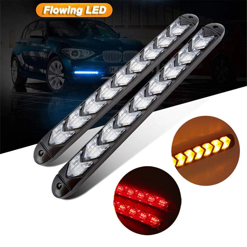 9LED Amber/Red LED Flowing Strip Lamp for Car Turn Signal Light