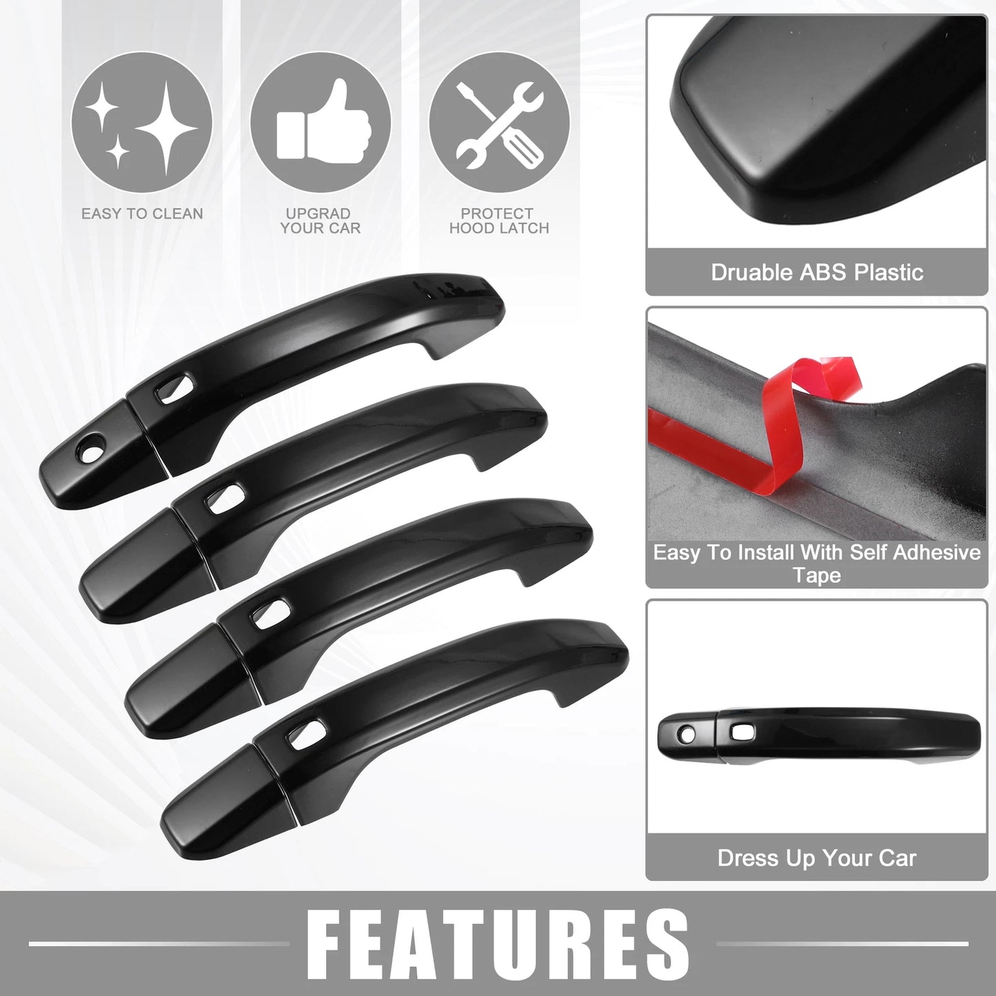 Door Handle Cover with 4 Smartkey Cutout for Chevrolet