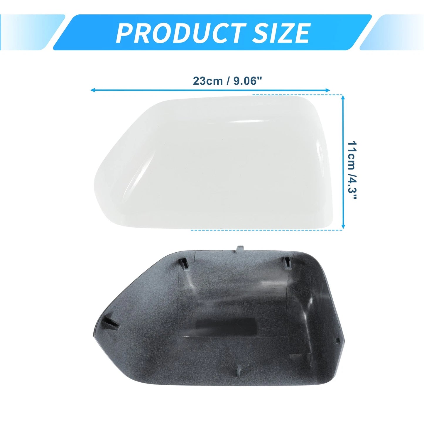 White Top Half Door Mirror Cap Covers for Ford F250 F350 Super Duty (2017-24)
