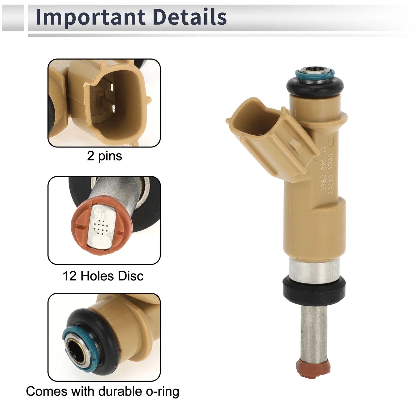 Fuel Injector 1 Pcs Light Brown for Toyota 4Runner 4.0 V6 (2010–2019)