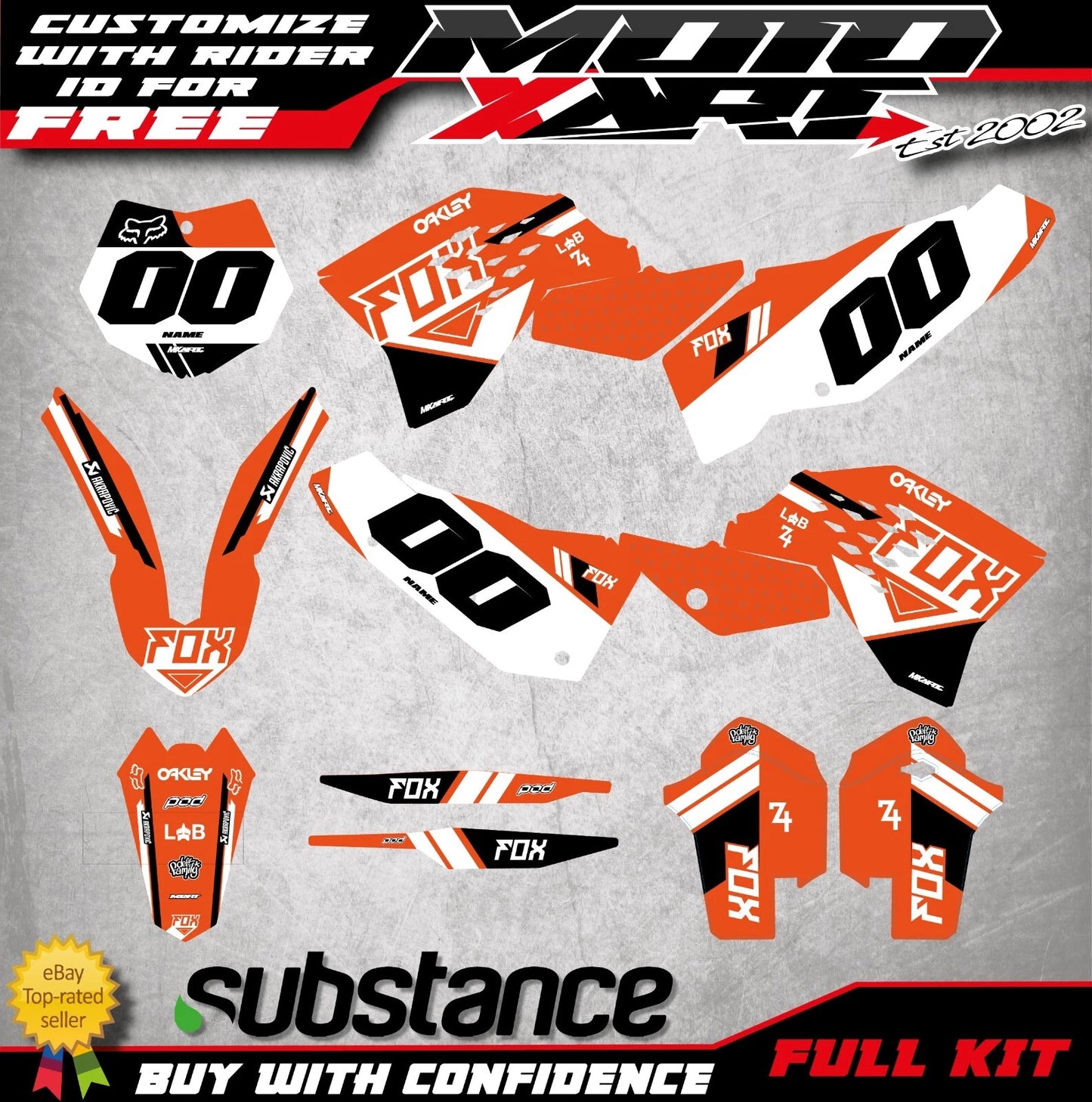 Custom Decals GLOW STYLE for KTM SXF 250 (2007-2010)