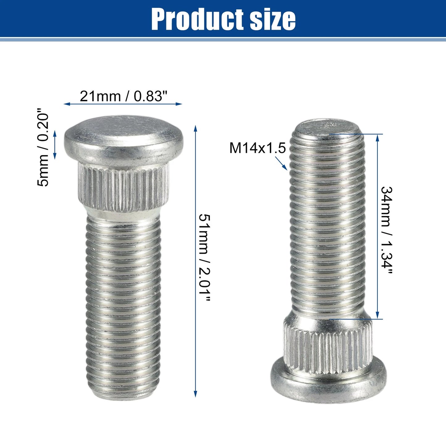 20 Pcs M14x1.5 Front or Rear Wheel Lug Stud for Acura MDX