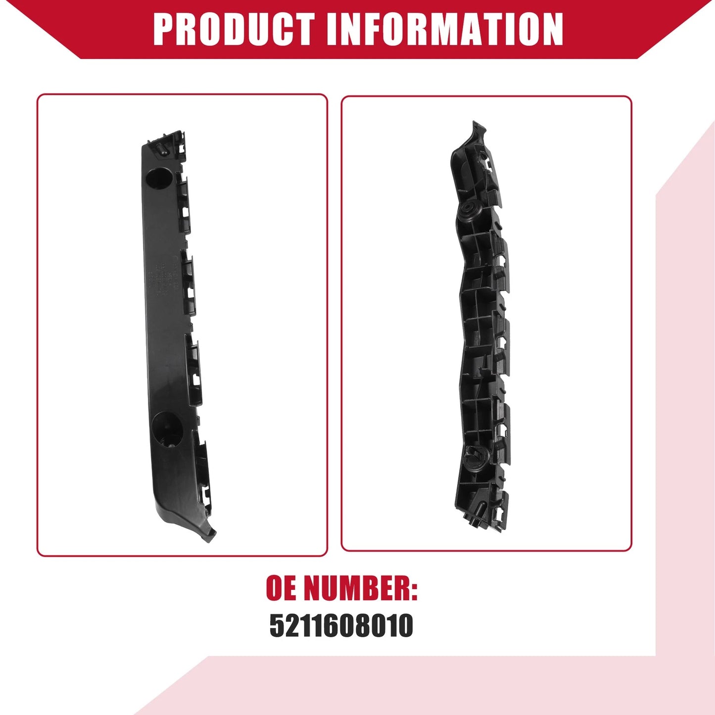Front Right Bumper Bracket for Toyota Sienna (2011-2017) Black