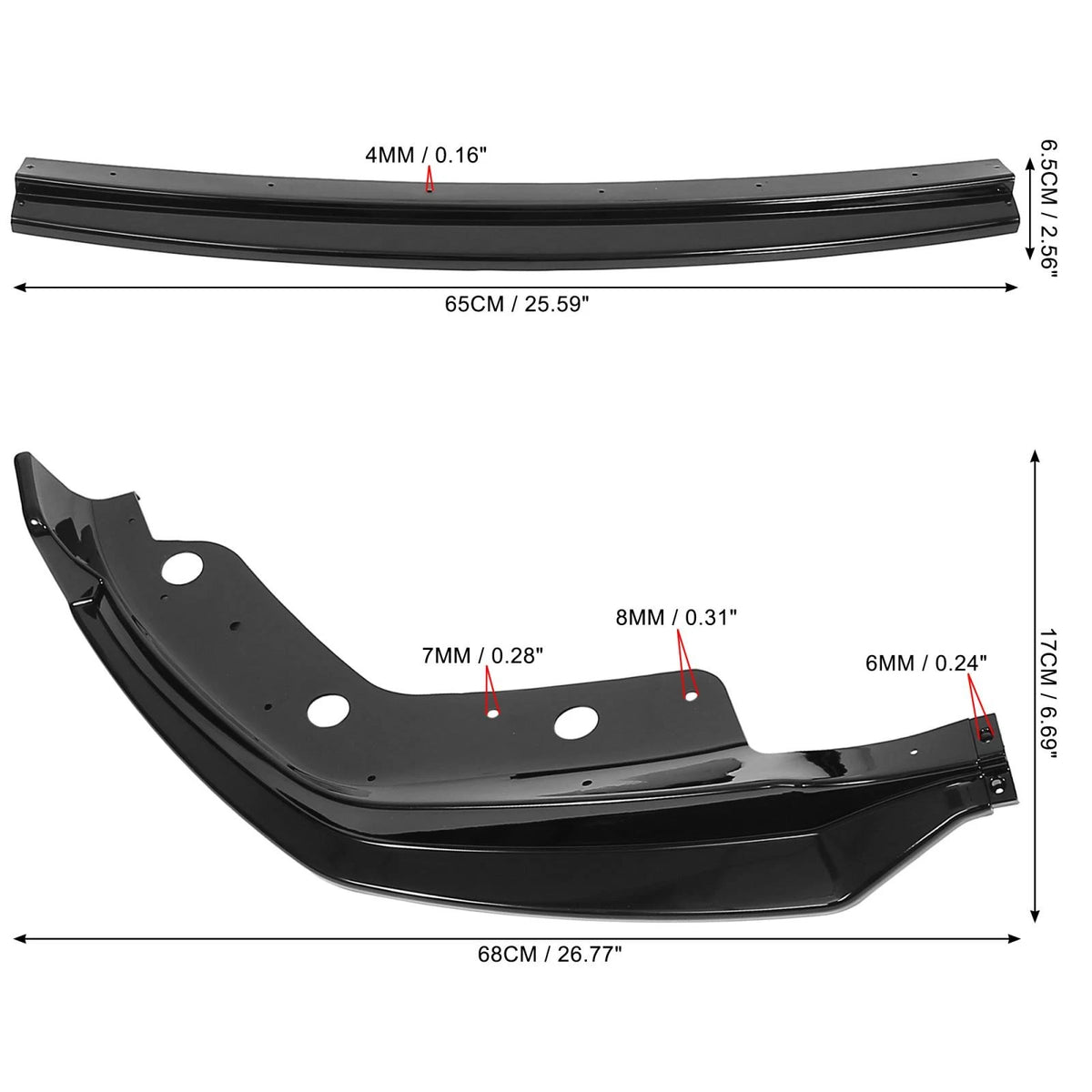 Glossy Black Front Bumper Lip Splitter Set for BMW 3 Series (2019-2021)