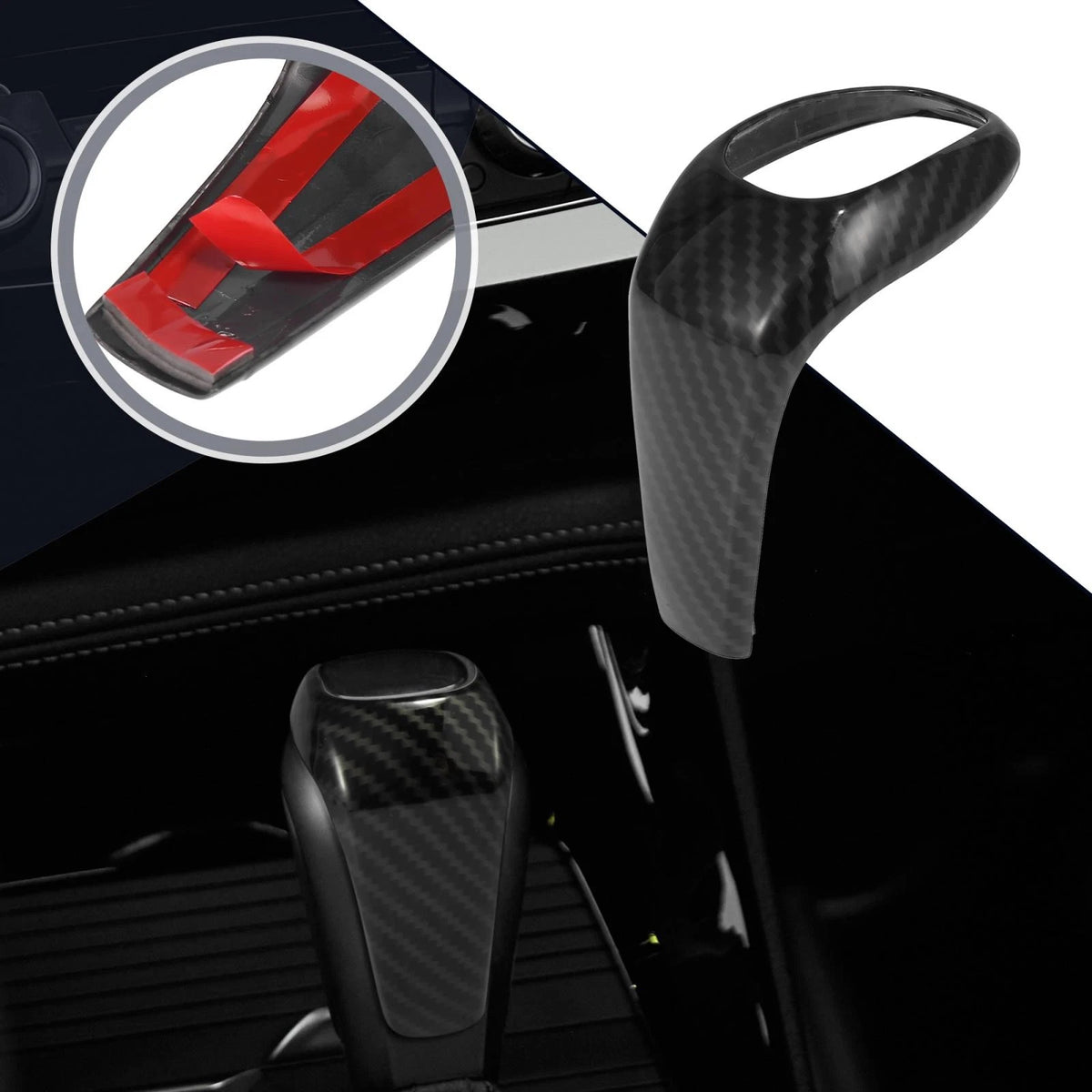 Gear Shift Knob Cover Sticker ABS Carbon Fiber for BMW X1 (2016-2019)