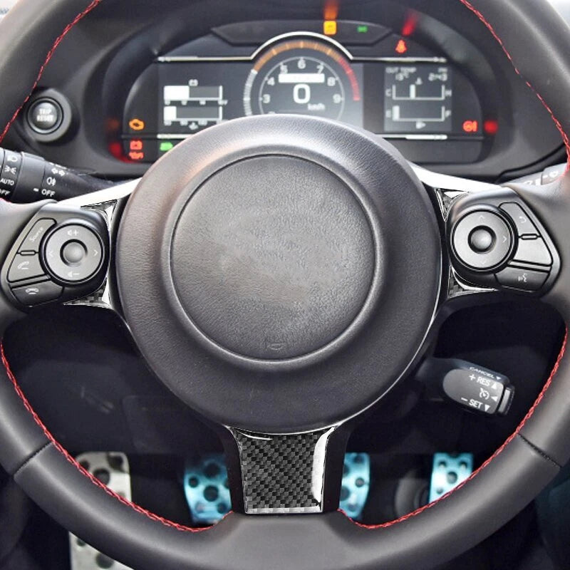 Carbon Fiber Steering Wheel Cover Trim for Toyota GR86/Subaru BRZ 2022-2024