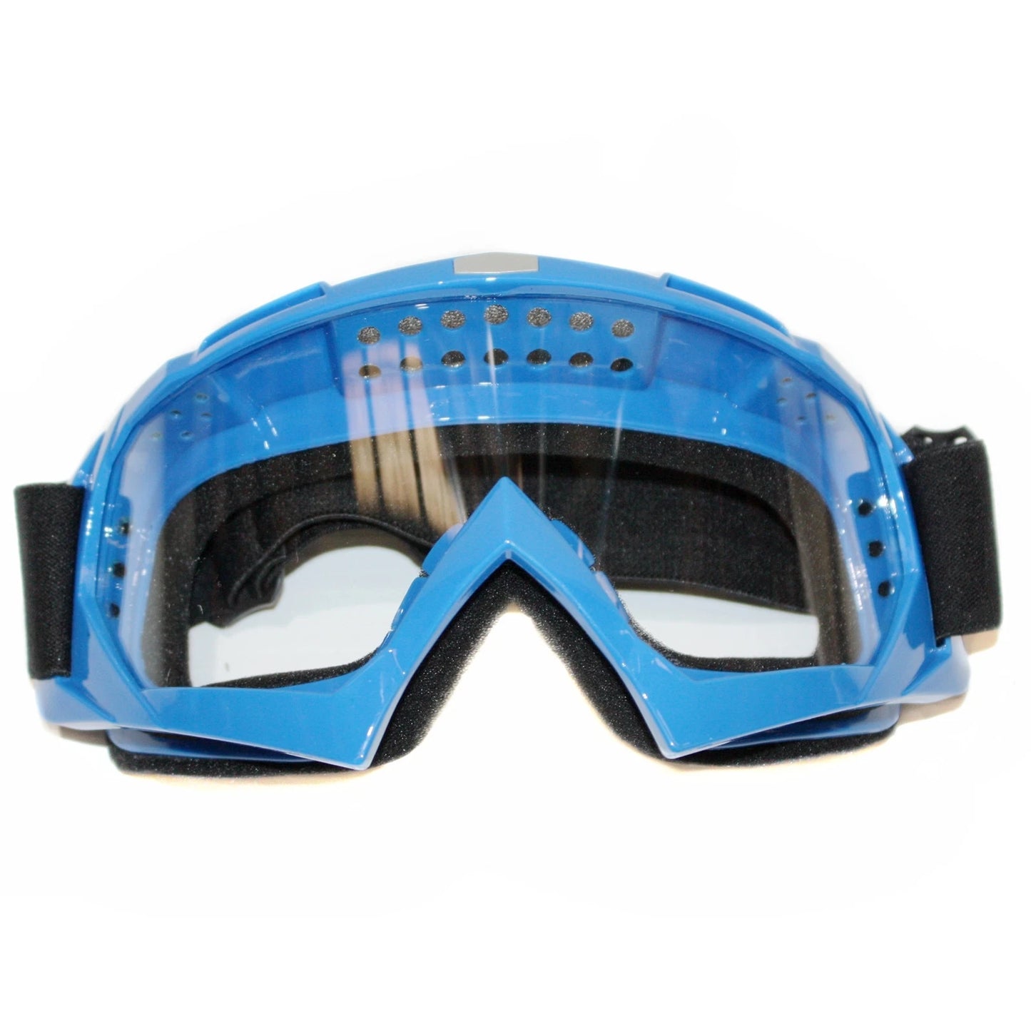 Clear Blue Motocross Goggles - Anti-Fog UV Protection for Dirt Bike