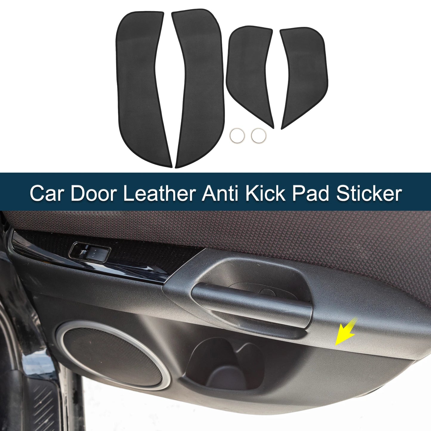 Car Door Leather Anti Kick Pad Sticker for BMW X3 (2011-2013) 1 Set Black