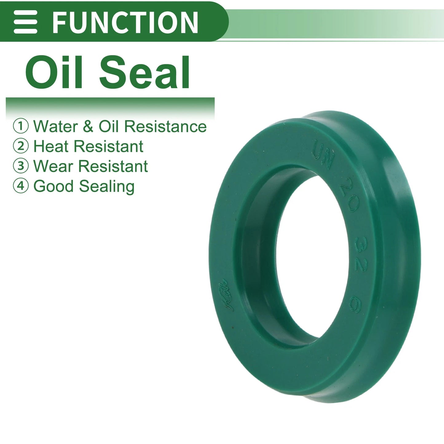 Oil Seal 5 Pcs Seal Ring Rotary Shaft Seal TPU 20x32x6mm High Pressure Green