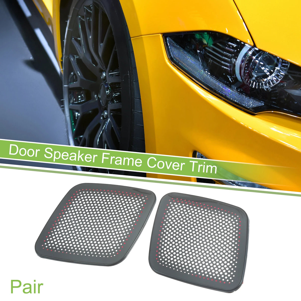 Car Rear Door Speaker Frame Cover for Ford Mustang (2021-2023) Titanium Tone