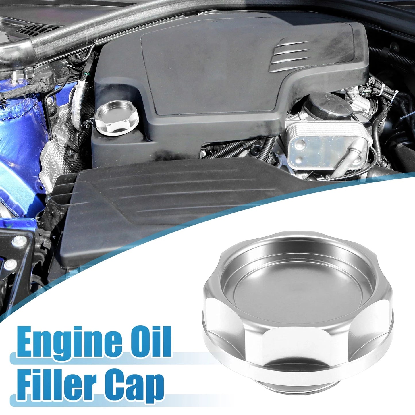 Oil Filler Cap Tank Cover for Honda Engine Silver Tone