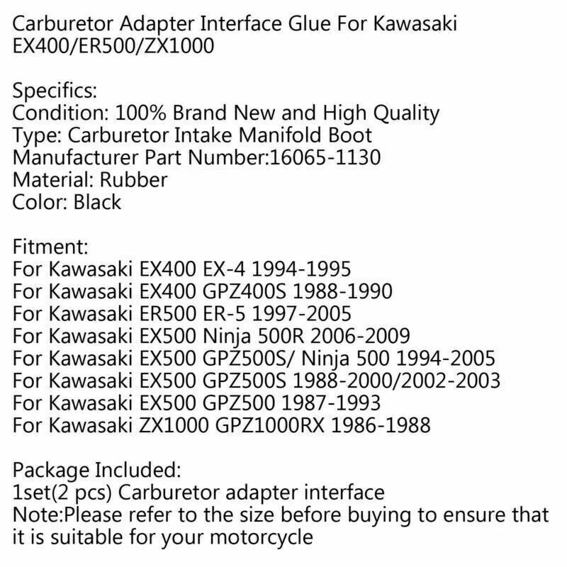 Carburetor Intake Manifold for Kawasaki EX4,500 EX-4 ER500 (1997-2005)