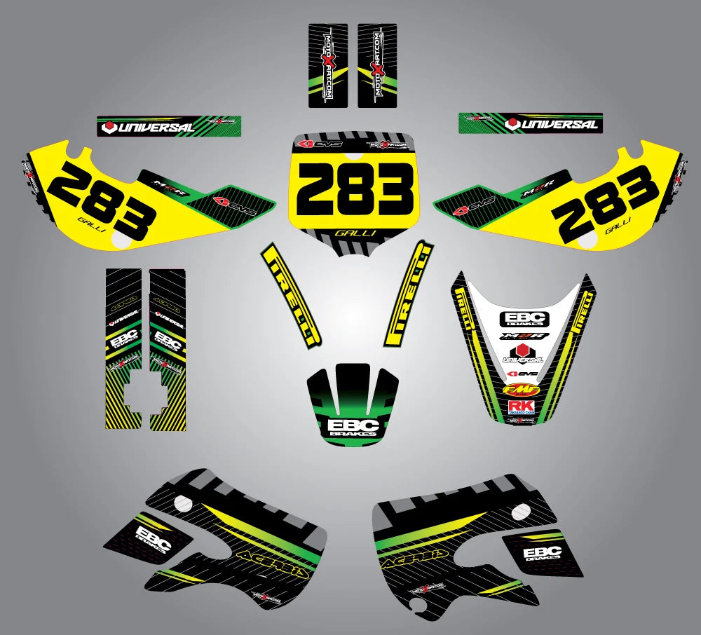 Full Custom Graphic Kit for Kawasaki KLX 110 (2000-2009)
