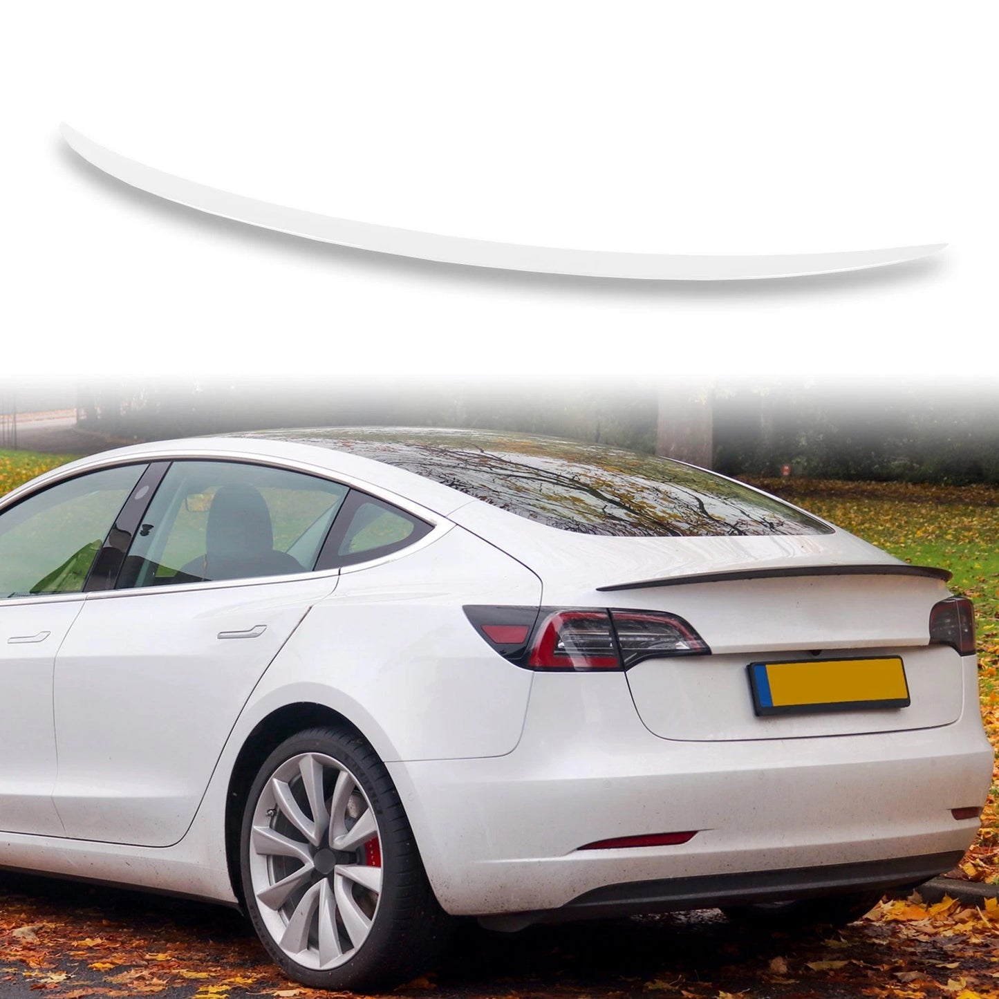 ABS Rear Boot Spoiler for Tesla Model 3 Sedan (2017-2023) Pearl White