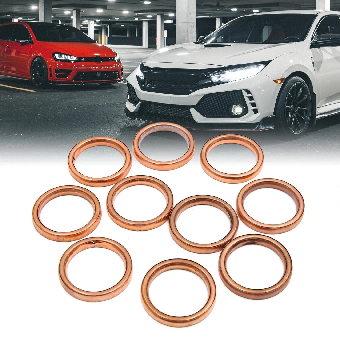 10pcs Metal Motorcycle Exhaust Pipe Muffler Gaskets for Honda GY6-125 ATV