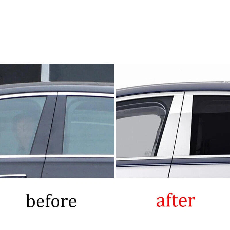 Chrome Aluminum B-C Pillar Trim Covers for Benz S-Class W223 (2021–2022)