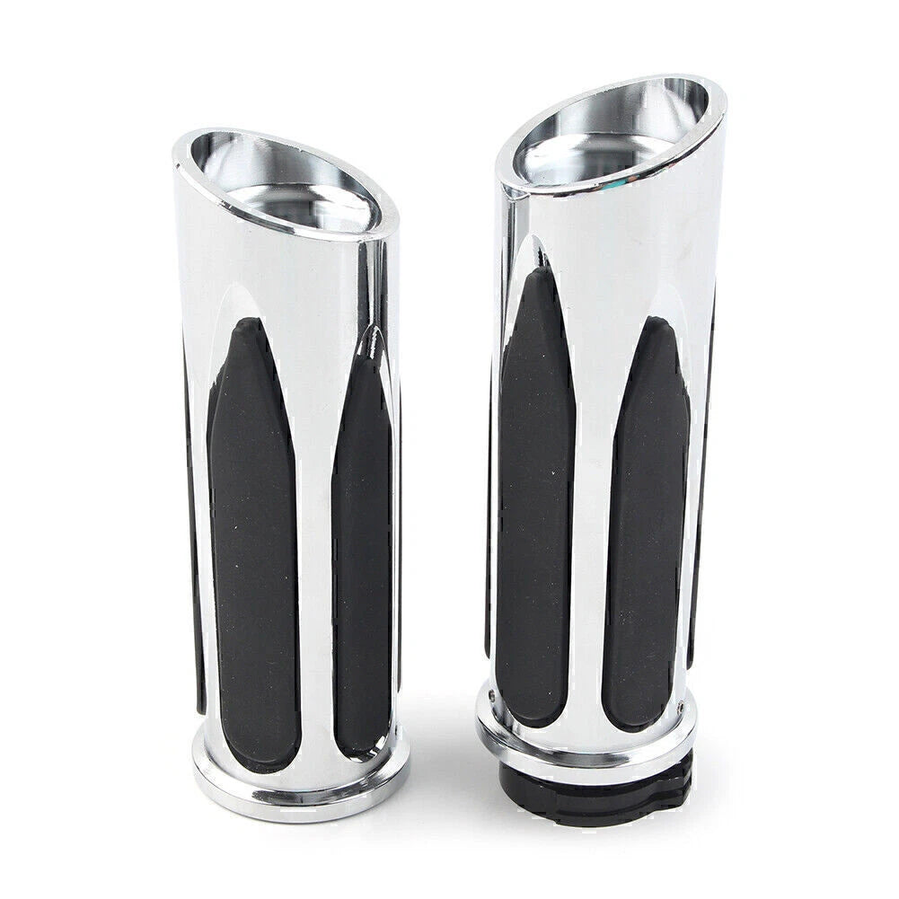 Chrome Soft Touch Hand Grips for Harley Touring Street Road Glide (2014-2023)