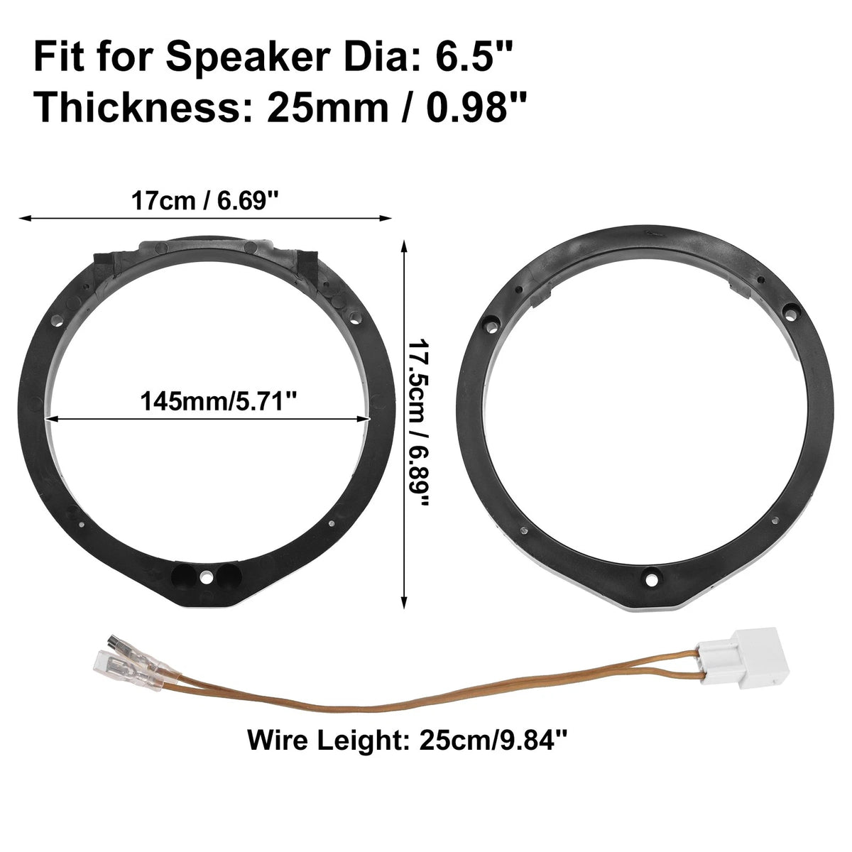 6.5" Car Speaker Adapter Spacer Ring for Honda Accord (2003-2007)
