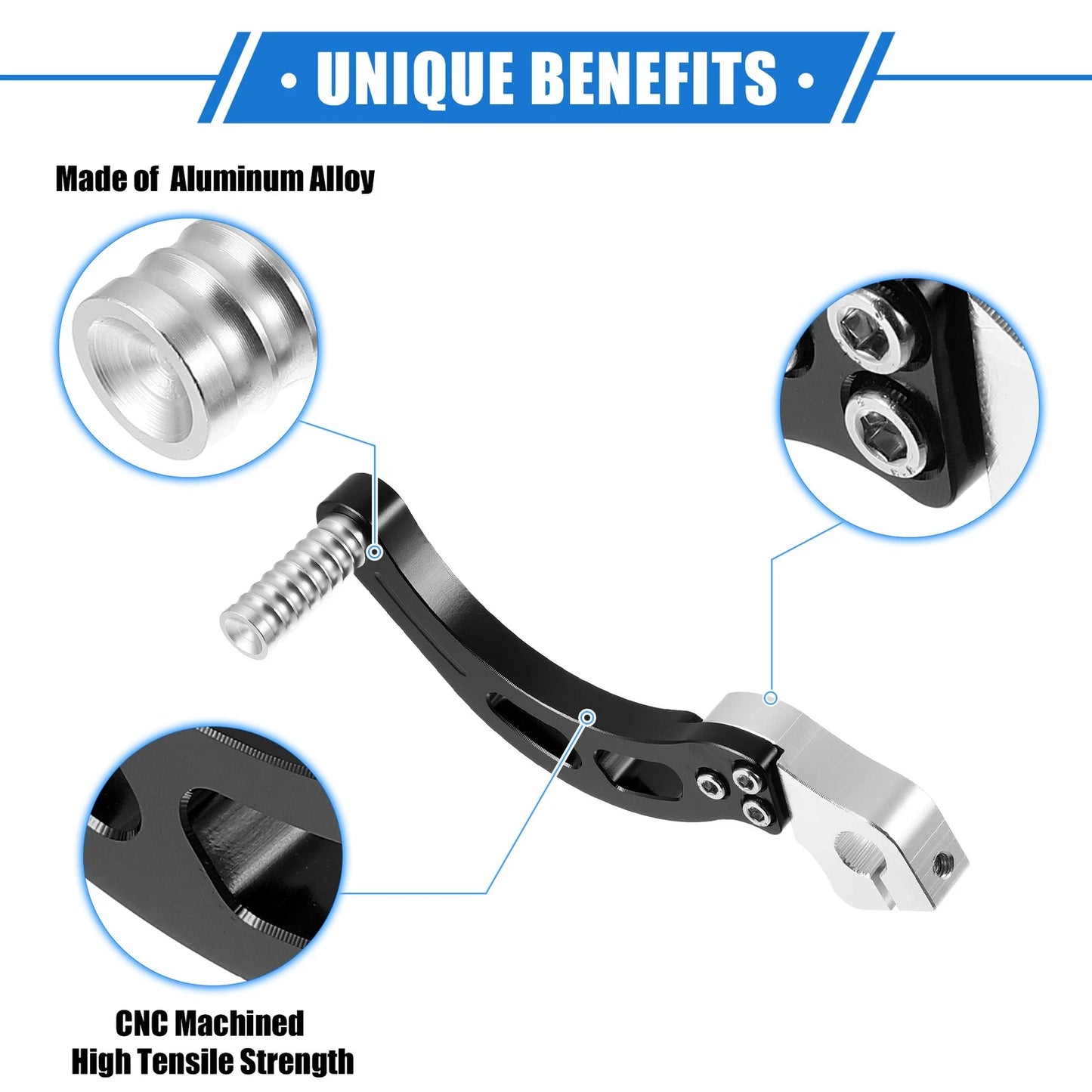 Gear Shifter Lever 50cc-250cc Aluminum Alloy Black for Motorcycle