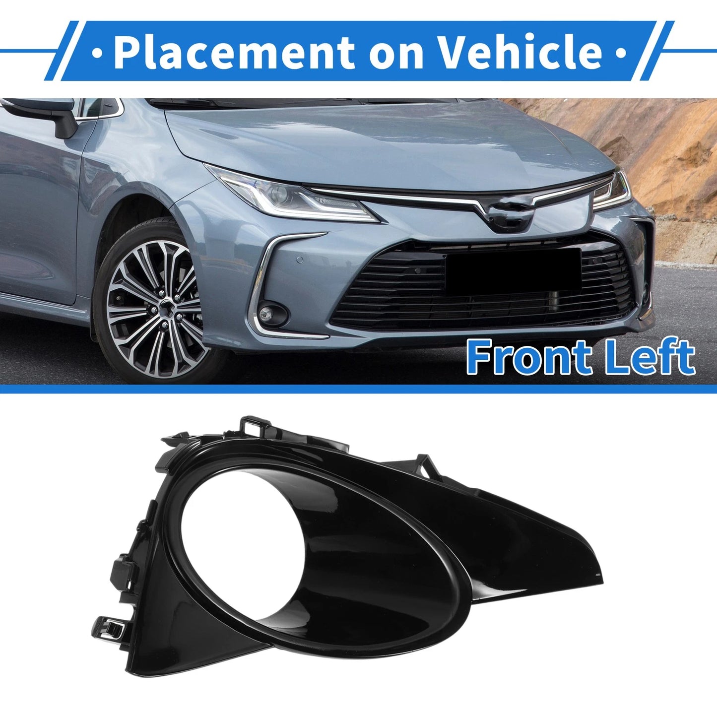 Front Left Fog Light Grill for Toyota Corolla (2017–2019)