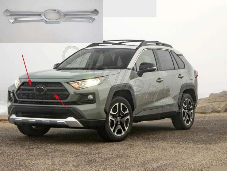 ABS Chrome Front Grille Cover Trim for Toyota RAV4 TRD (2019-2023)