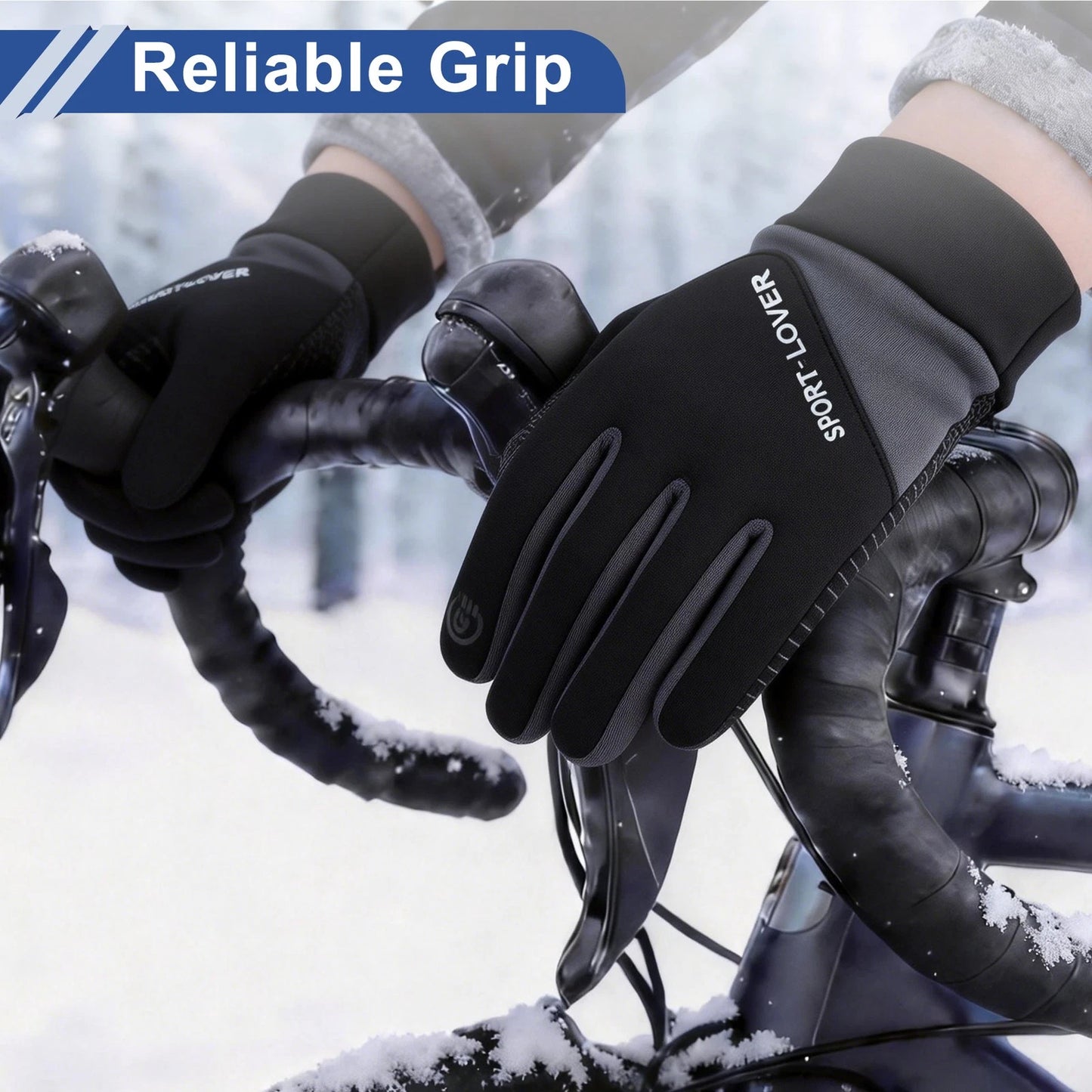 Full Finger Outdoor Fleece Cycling Gloves for Mountain Biking Polyester