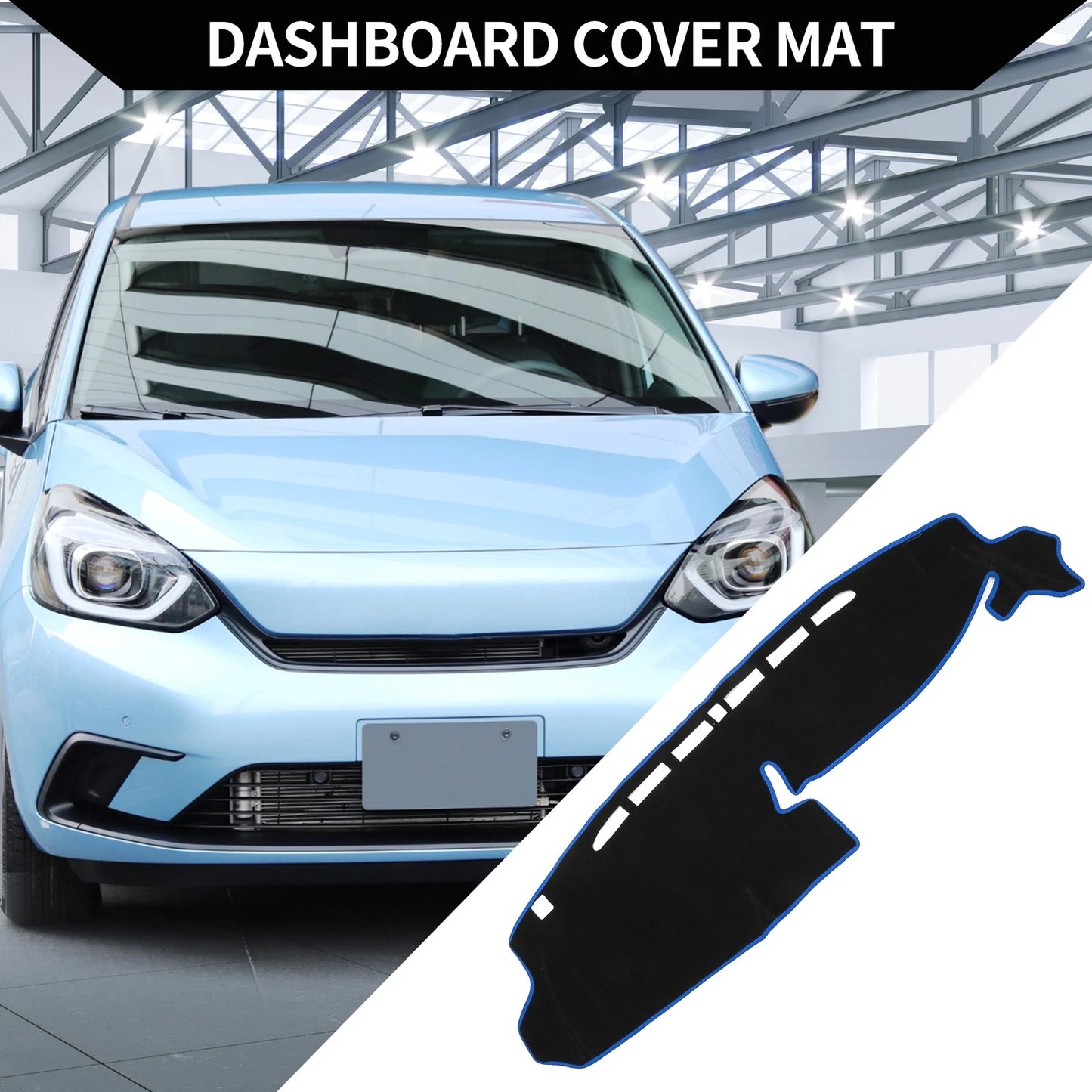 Dashboard Cover Mat for Honda N-BOX JF3/JF4 (2017-2020) Black Blue 1 Set