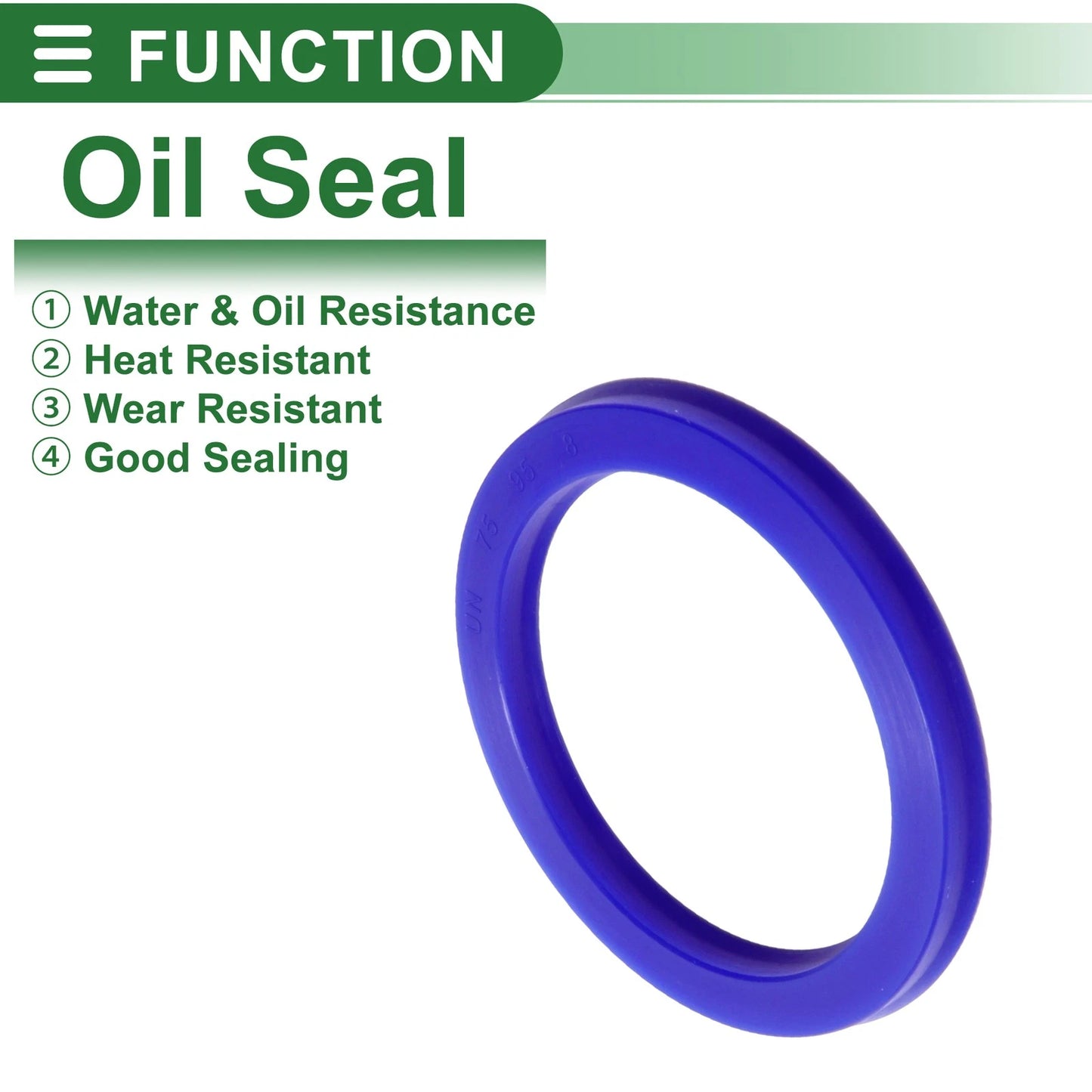 Oil Seal / 75x95x8mm / Seal Ring Rotary Shaft TPU Blue 5 Pcs for MakeModel