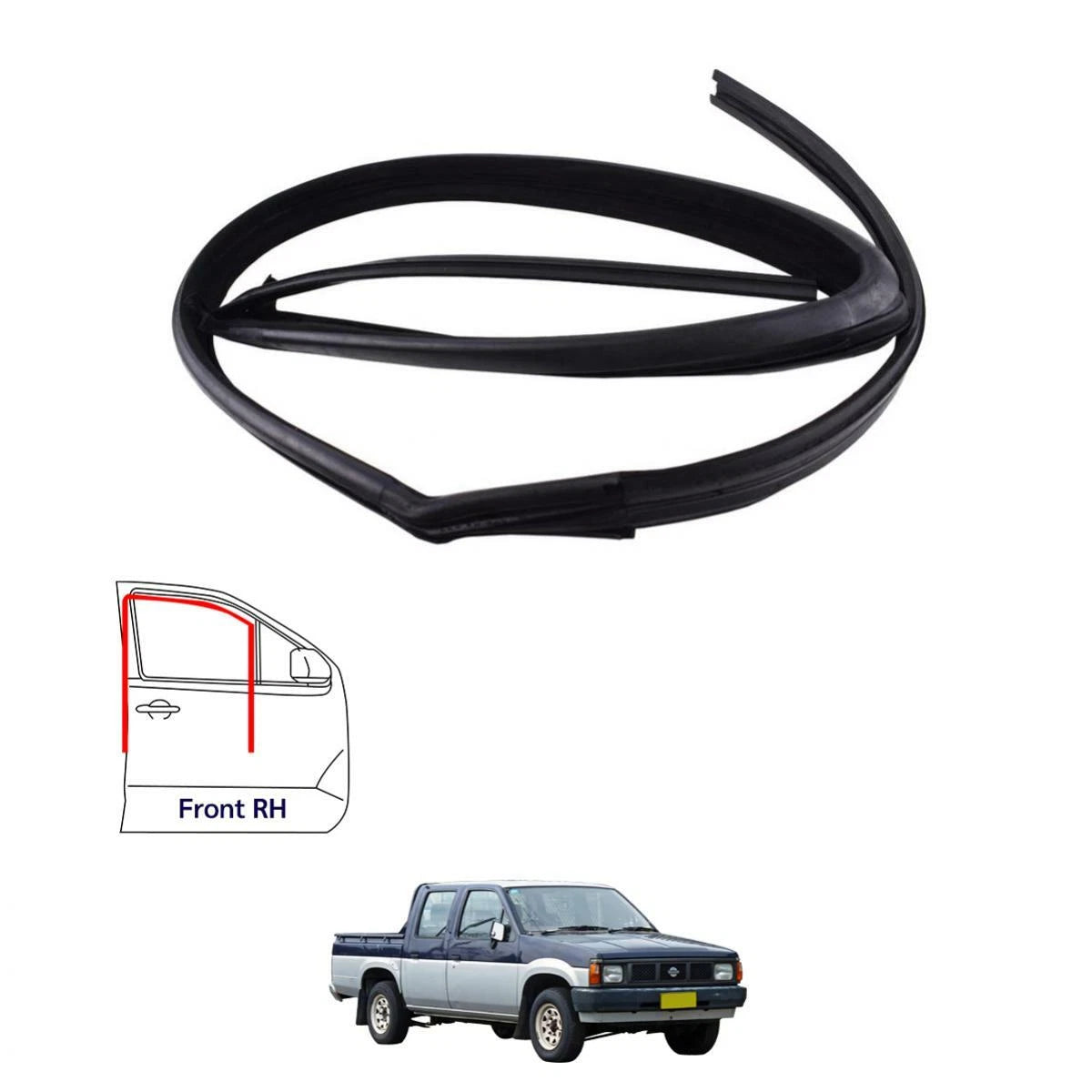 Glass Run Door Channel w Vent F-RH Fits Nissan Navara D21 Ute Truck 1986-97 D10
