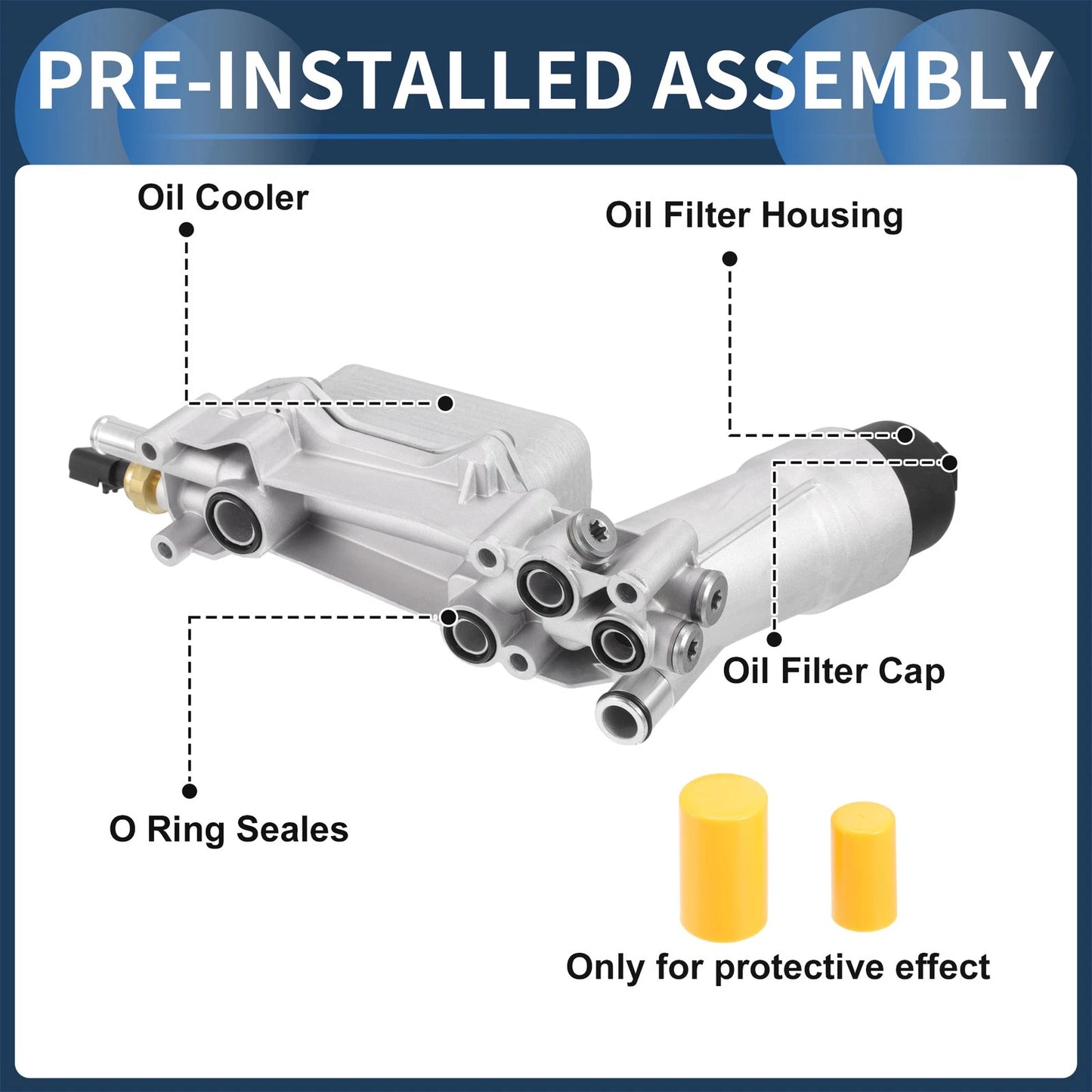 Engine Oil Cooler Filter Housing Set with Gaskets for Chrysler 200