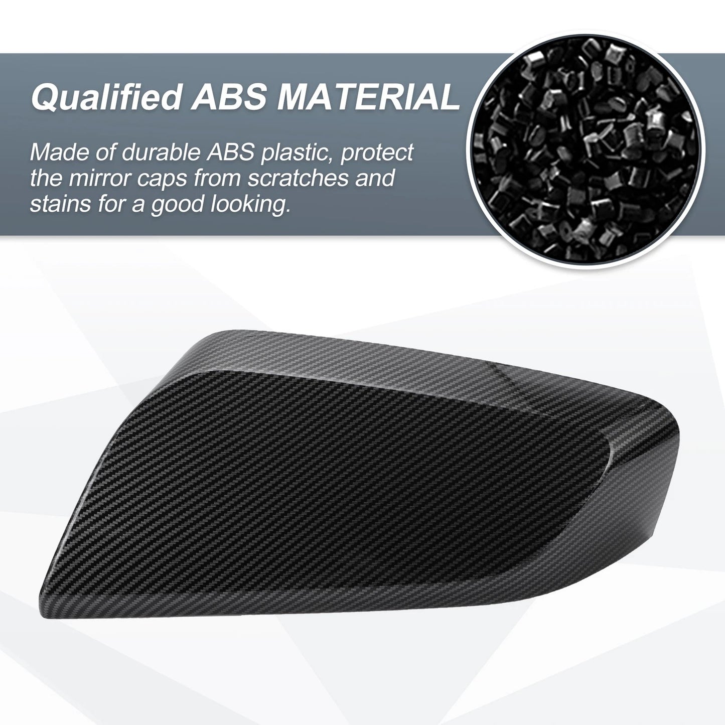1x Rearview Mirror Cover Cap Black Carbon Fiber for Chevrolet Impala (14-20)